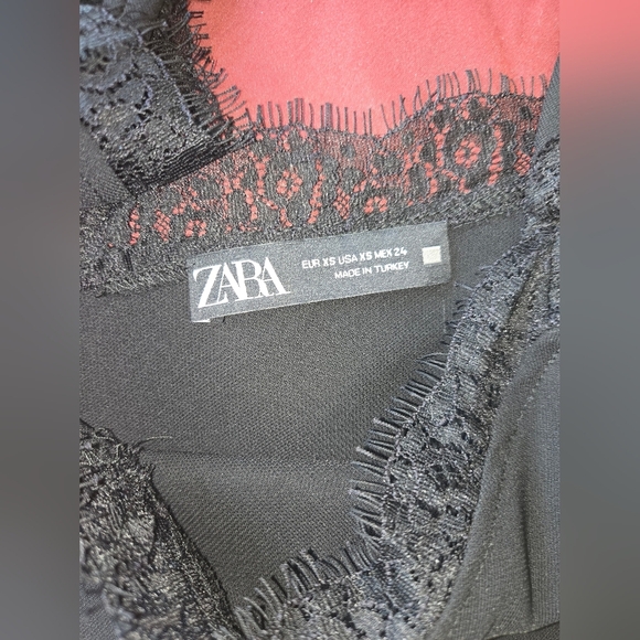 Zara Elegant Black Lace Dress Size S - Picture 2 of 4